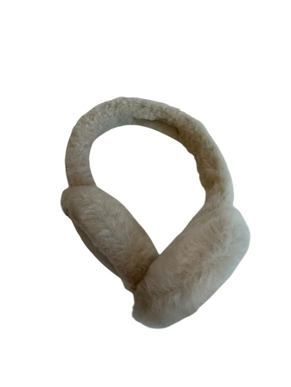 Coach Beige Shearling Logo Earmuffs - Picture 3 of 3